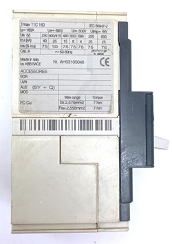 Автоматический выключатель ABB Tmax T1C160, 160А 3p, 100A, TMD40-500 8кА