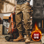 Брюки карго мужские в американском стиле в стиле ретро, весенне-осенние свободные прямые повседневные брюки с большими карманами