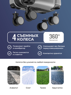 Набор Xs/M ручная кладь и средний Серебристый