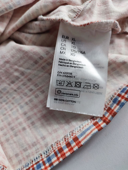 Футболка H&M из хлопка в клетку 50 размер