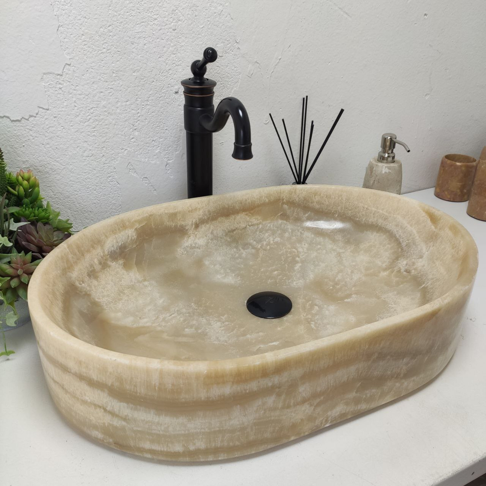 Раковина из оникса Oval Yellow Big OY-61558 60*40*13