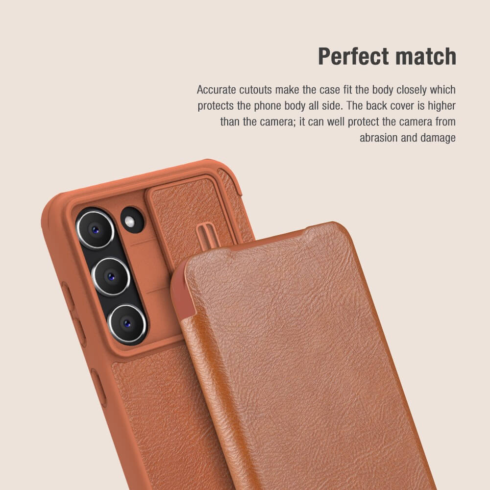 Кожаный чехол-книжка Nillkin Leather Qin Pro для Samsung Galaxy S23