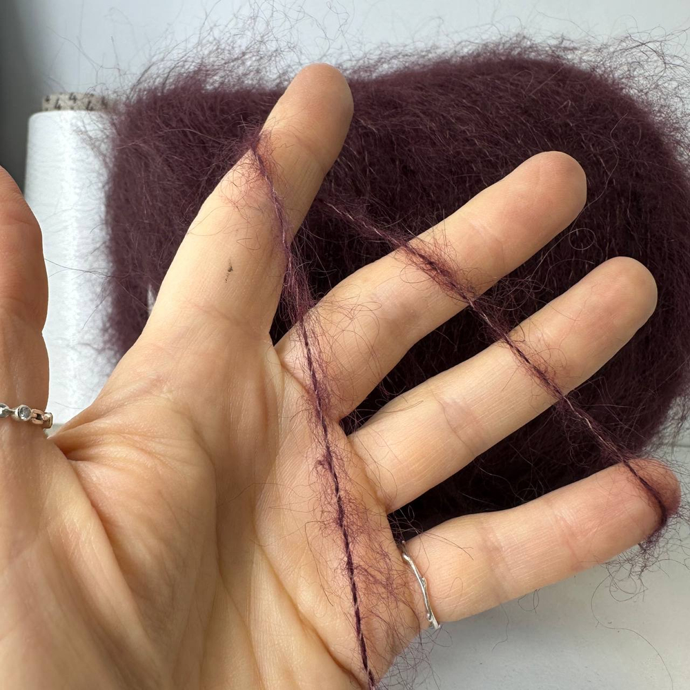 PRINCINPINO - Luxury Production by Ri.Go; 68% кидмохер, 25% шелк, 7% меринос; 370м/100гр; col. 640, цвет: бордо;