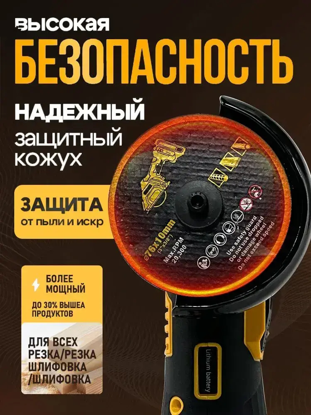 Мини болгарка аккумуляторная ушм мини 76 мм,2 АКБ