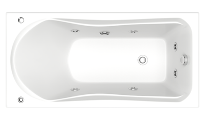 Ванна акриловая BAS Бриз 1500х750 с гидромассажем и каркасом