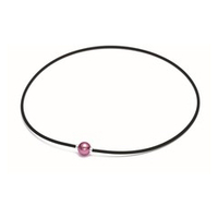 Ожерелье PHITEN RAKUWA NECKLACE EXTREME METAX MIRROR BALL LIGHT (розово-серый)