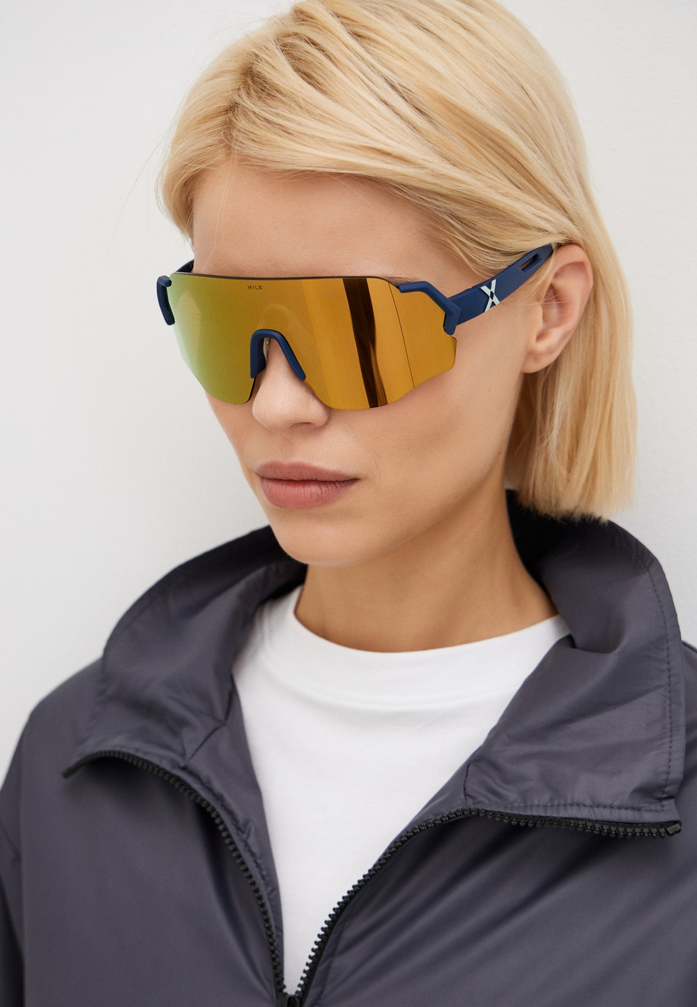 Спортивные очки HILX Savage (L) / Matt Blue Warm Grey / Gold Lens