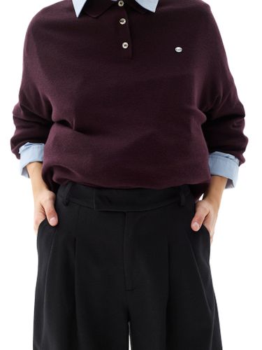 Винная трикотажная футболка-поло