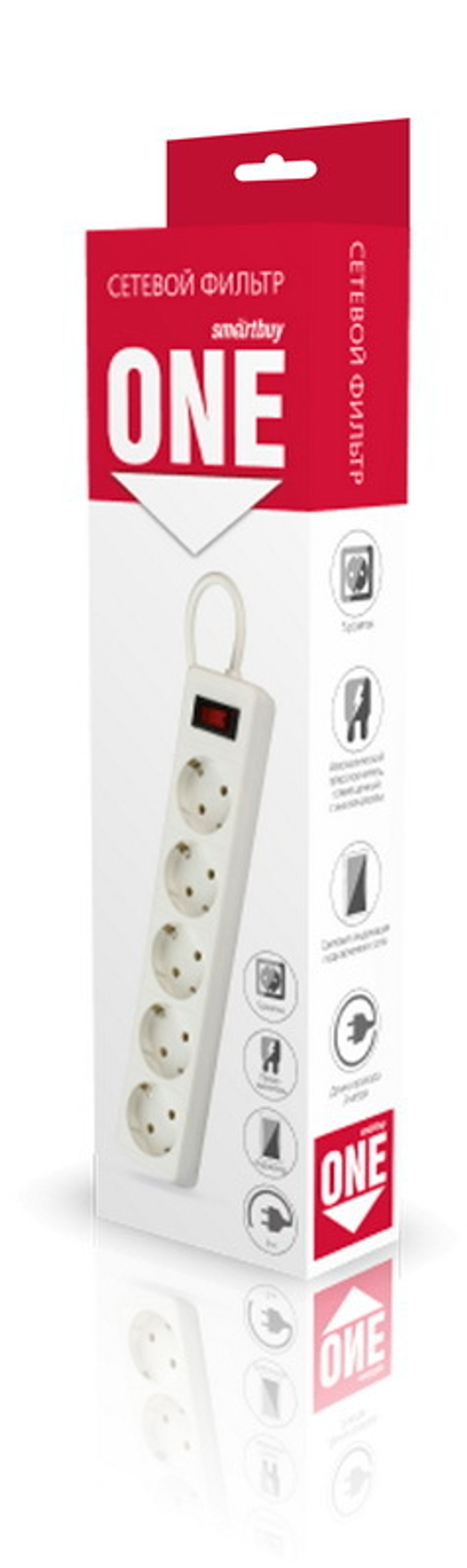 Фильтр сетевой Smartbuy 3 м White 5розеток