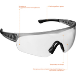 STAYER HERCULES, открытого типа, прозрачные, широкое моностекло, защитные очки, Professional (2-110431)