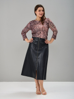 Лонгслив ЛНв-306/джинсбежевый-леопард