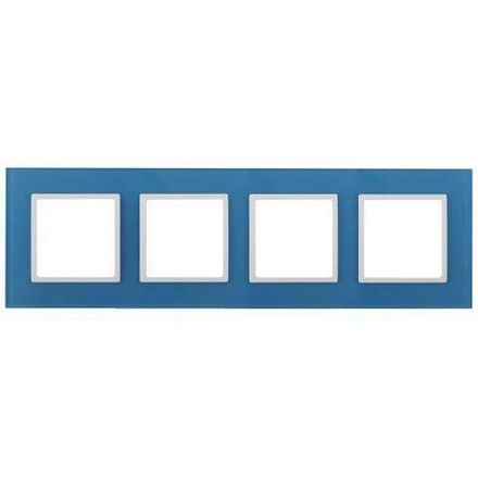 Рамка 4-м 14-5104-28 стекло Elegance голуб.+бел. ЭРА Б0034536