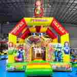 Коммерческий надувной батут с горкой «Добрая русская сказка», 8*4*5 м.