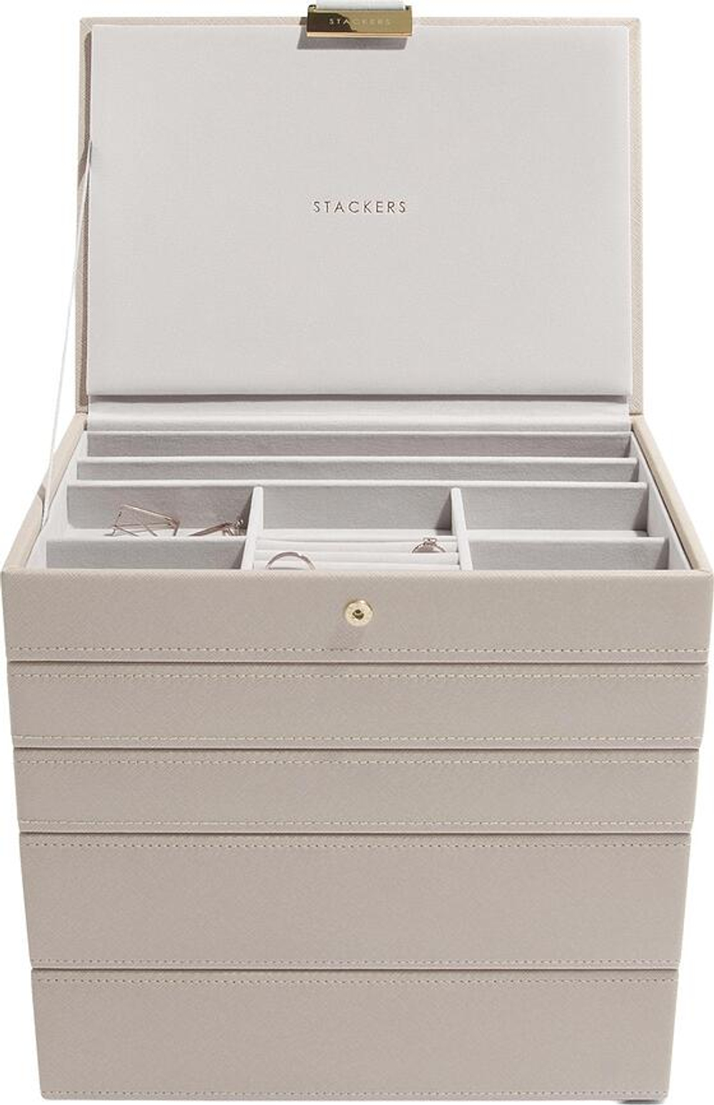 Шкатулка для украшений Stackers Classic, прямоугольная, синтетический материал, 18 25 см, коричневая · арт. fabr 73411
