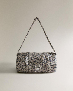 ZARA HOME ХЛОПКОВАЯ СУМКА ДЛЯ БЕРЕМЕННЫХ С ЦВЕТОЧНЫМ ПРИНТОМ, СИНИЙ