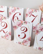 Номера на стол в розовом цвете, 8 штук