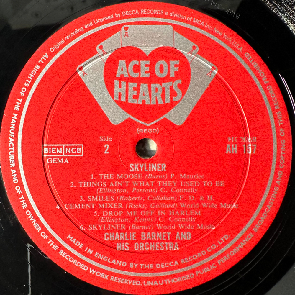 Charlie Barnet And His Orchestra ‎– Skyliner (Англия 1967г.)