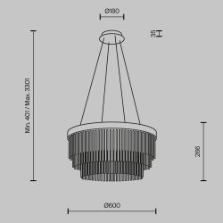 Светильник подвесной светодиодный Maytoni   MOD486PL-L38BSK