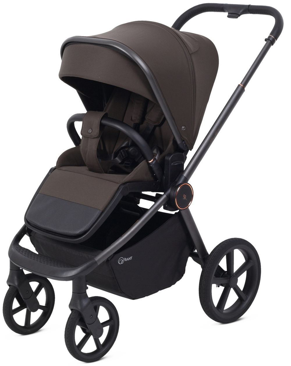 Детская коляска Rant Flex Therm Soft 3 в 1 с автокреслом Cruise Black Shine Brown