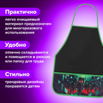 Накидка фартук с нарукавниками для труда BRAUBERG 3 кармана 46x54 см "Night warrior" (4 штуки в упаковке)