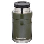 Термос 0,7 л для еды/напитков с широким горлом, BOOMHOUSE (БУМХАУС) RIBBED, нержавеющая сталь SUS304, оливковый, 700321
