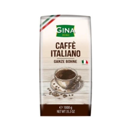 Кофе жареный в зернах Caffe Italiano ТМ Gina, 1 кг