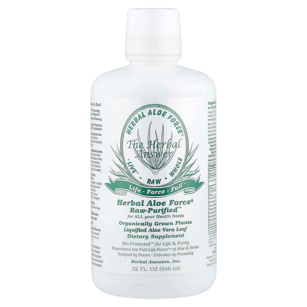 Herbal Answers, Herbal Aloe Force®, Raw Purified™, 946 мл (32 жидк. унции)