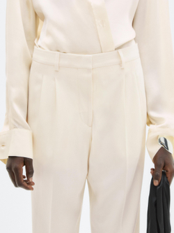 Massimo Dutti Брюки с двойными вытачками - Limited Edition, кремовый