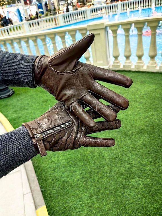 Перчатки из кожи крокодила AC-78