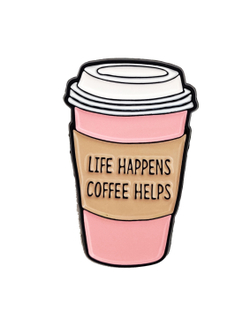 Металлический значок "Coffee Helps"