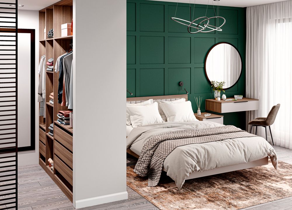 МС Роза Кровать 1400 Орех Франклин/Пудра скин