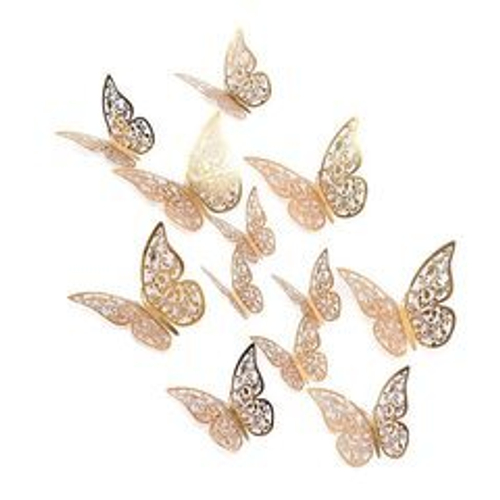 Наклейка Бабочки №3 бумага золото, 1 шт