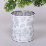 Подсвечник «Зимняя хвоя» 8,5*10 см, Белый