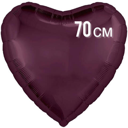 Шар Сердце темная вишня фольга