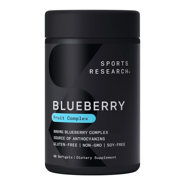 Концентрат черники 800 мг, Blueberry Concentrate 800 mg, Sports Research, 60 капсул