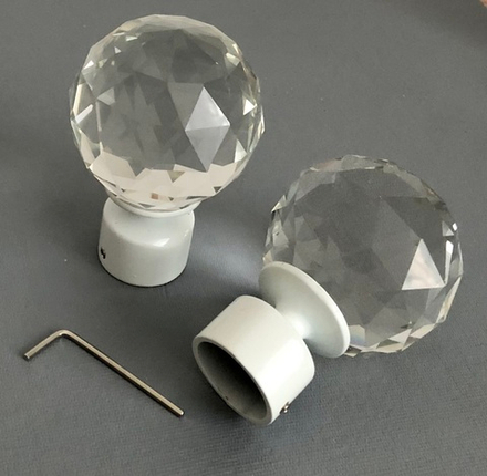 Наконечники "Морано" для кованых карнизов d25 мм, цвет белый глянец