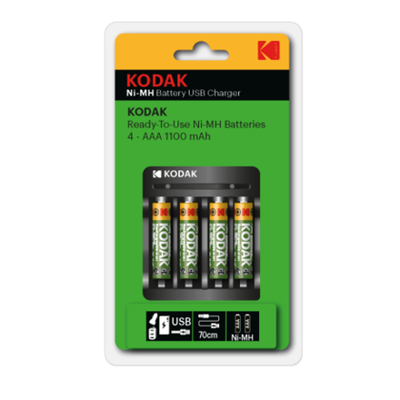 Зарядное устройство для аккумуляторов Kodak USB Overnight charger with 4 x 1100 mAh [K4AA/AAA]