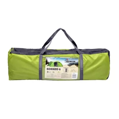 Палатка 6-местная Premier Fishing BORNEO-6-G зеленая ((215+265)x340x210)