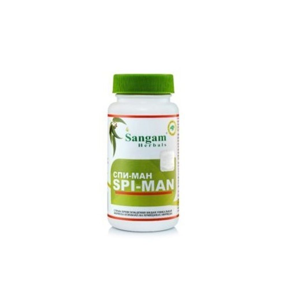 Sangam Herbals Спи-ман смесь сухого растительного сырья Spi-Man 750 мг 60 таб