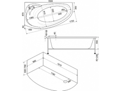 Акриловая ванна Bas (Бас) Фэнтази 150х88 L, с каркасом
