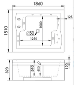 Акриловая ванна Gemy G9052 II K R