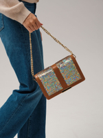 Сумка с пайетками Azaro 30753 коричневый лист