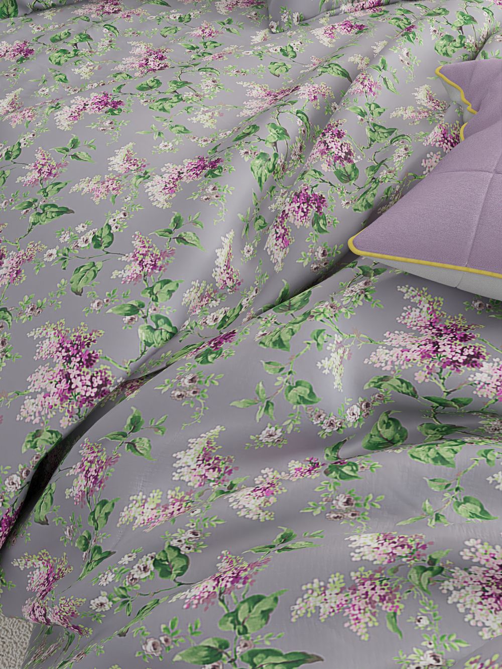 Постельное белье Сказка "Сирень" 2-спальный Наволочка 50х70 см 2 шт Простынь 240х215 см Пододеяльник 175х215 см, перкаль