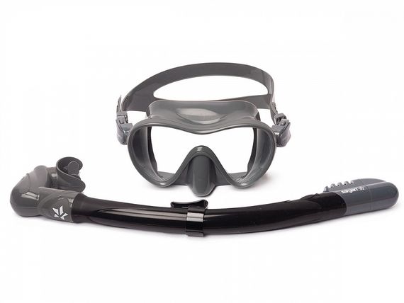 Набор маска+трубка Sargan Агидель серый/черный