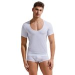 Мужская футболка белая с глубоким U-вырезом GAUVINE 5002