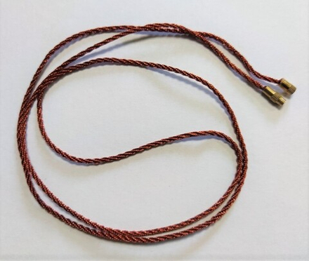 Гайтан с закруткой: витой шелк, коричневый 70 см (Сев)