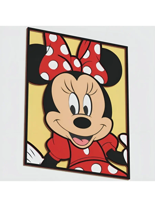 3D Картина по номерам из дерева Минни Маус, 23x30 см