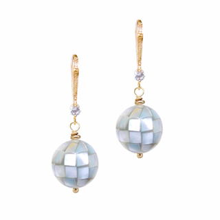 серьги с голубым перламутром