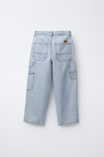 ZARA ДЖИНСЫ КАРГО С ЭТИКЕТКОЙ, СИНИЙ