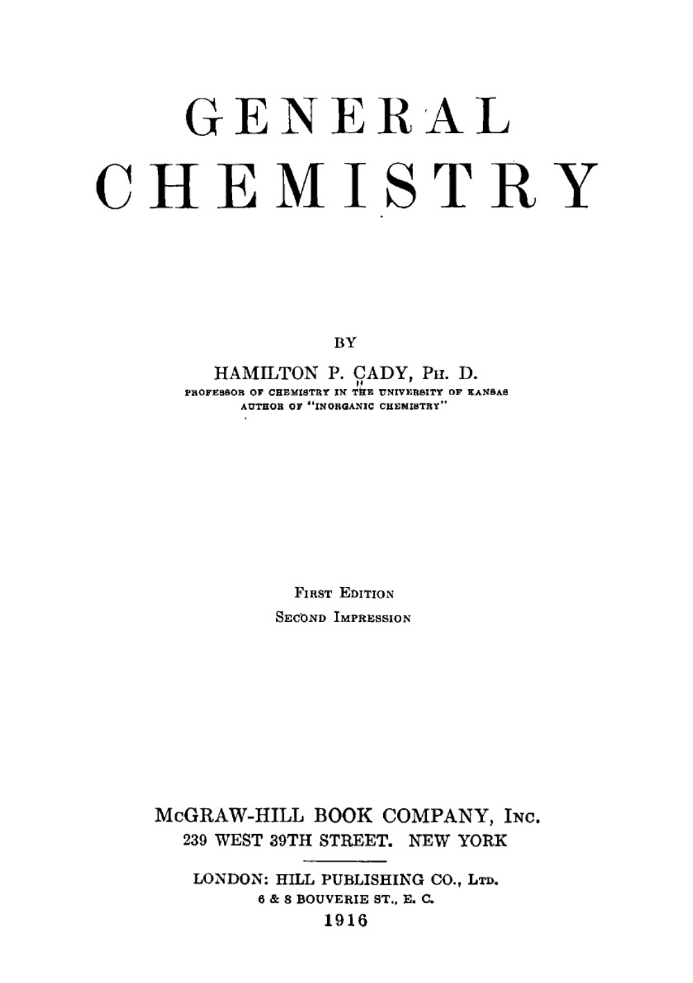 General chemistry | Cady Hamilton Perkins